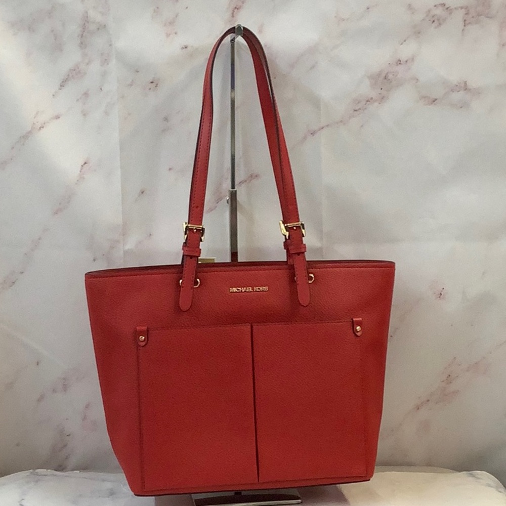 NWT Michael Kors Medium Double Pocket Tote - Bright Red